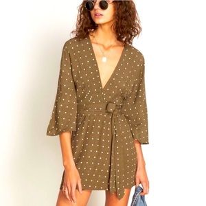 FAITHFULL THE BRAND green Corelli wrap dress